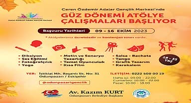 Odunpazarı Belediyesi Ceren Özdemir Adalar Gençlik Merkezi'nde atölye kayıtları başladı
