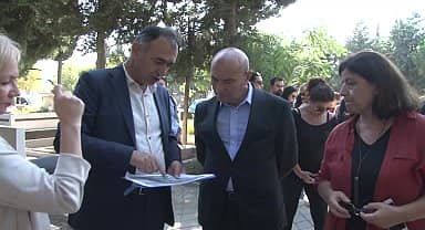 Tunç Soyer, Işıkkent Mezarlığı'nda yağmur suyu hasadı çalışmalarını inceledi