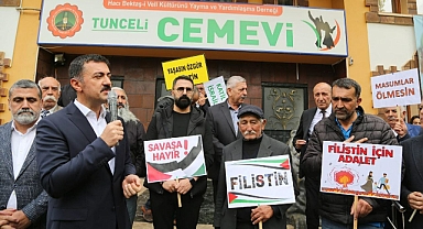 Tunceli’de Cemevinden İsrail’e protesto, Filistin’e destek