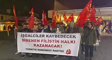 Türkiye Komünist Partisi Samsun İl Örgütü, İsrail'in Filistin'e saldırılarını protesto etti