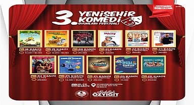 3'üncü Yenişehir Komedi Oyunları Festivali 18 Kasım'da başlıyor