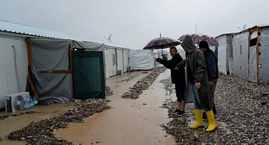 Adıyaman’da konteyner kentleri su bastı…