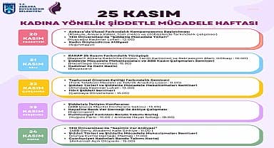 Ankara Büyükşehir Belediyesi'nden 'Kadına Yönelik Şiddete Karşı Uluslararası Mücadele Haftası'na özel etkinlik