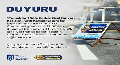 Ankara Büyükşehir Belediyesi, Pursaklar 1566. Cadde Özal Bulvarı Katlı Kavşak inşaatına başlıyor
