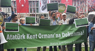 Atatürk Kent Ormanı Gönüllüleri, 9 dönümlük alanın ihaleye açılmasını protesto etti