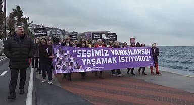 Büyükçekmece'de kadınlar şiddetle mücadele için yürüdü