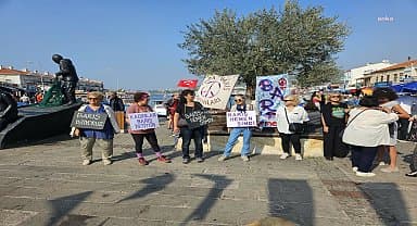 Foçalı kadınlardan İsrail'e protesto: "Uluslararası bir komisyon aracılığıyla bu zulme son verilsin"