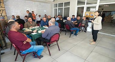 Gaziemir'de kahvehanelerde şiddete karşı farkındalık çalışması
