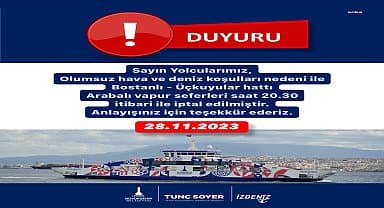 İzdeniz, arabalı vapur seferlerinin iptal edildiğini duyurdu