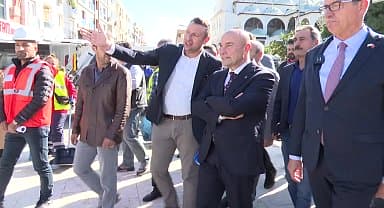 İzmir Büyükşehir Belediye Başkanı Tunç Soyer, Gaziemir'deki kentsel tasarım projesi çalışmalarını inceledi