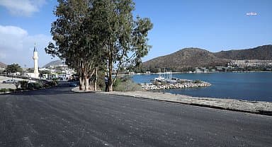 Muğla Büyükşehir Belediyesi, Bodrum'da 9 bin metre sıcak asfalt serimi yaptı