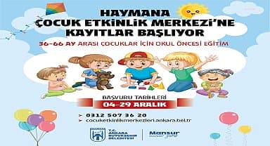 Haymana Çocuk Etkinlik Merkezi için başvurular başladı