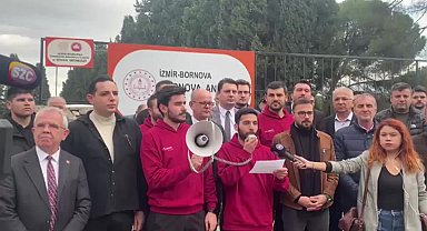 CHP Bornova Gençlik Örgütü'nden Bornova Anadolu Lisesi önünde eylem... "Bornova Anadolu Lisesi'nin anaokuluna ihtiyacı yoktur"