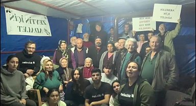 İkizköylüler yeni yılı Akbelen'deki nöbet alanında karşıladı