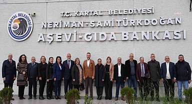 Kartallı muhtarlardan, Kartal Belediyesi Aşevi-Gıda Bankası ve Afet İşleri Müdürlüğü'ne ziyaret