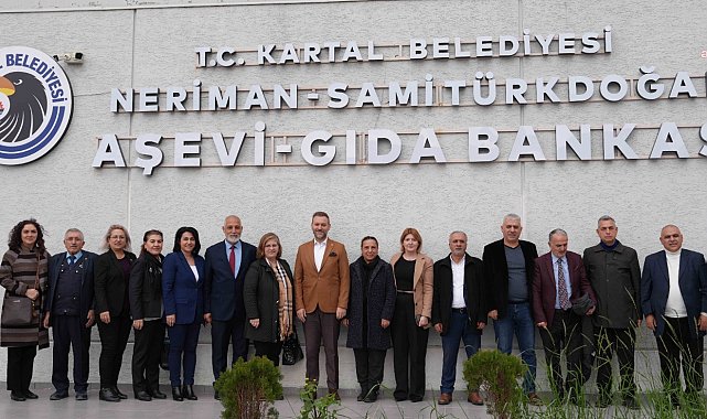 Kartallı muhtarlardan, Kartal Belediyesi Aşevi-Gıda Bankası ve Afet İşleri Müdürlüğü'ne ziyaret