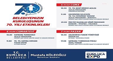 Kumluca Belediyesi'nin Kuruluşunun 70. Yılı Etkinlikleri başlıyor