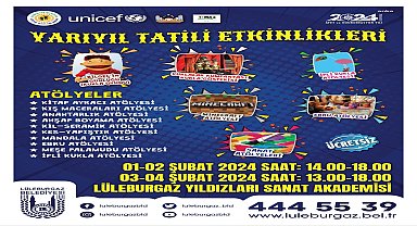 Lüleburgaz Belediyesi'nden dolu dolu yarıyıl tatili etkinlikleri