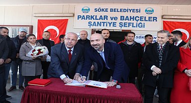 Söke Belediyesi işçilerinden Başkan Arıkan'a davul zurnalı karşılama
