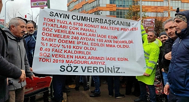 TOKİ mağdurlarından İstanbul’da Çevre İl Müdürlüğü önünde eylem
