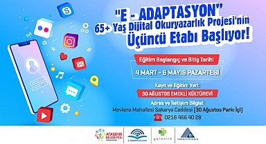ATAŞEHİR'DE 65 YAŞ VE ÜSTÜ VATANDAŞLARA YÖNELİK “DİJİTAL OKURYAZARLIK PROJESİ” SÜRÜYOR