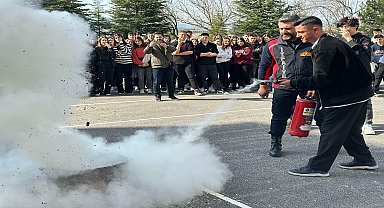 Bozüyük Belediyesi'nden lise öğrencilerine yangın eğitimi