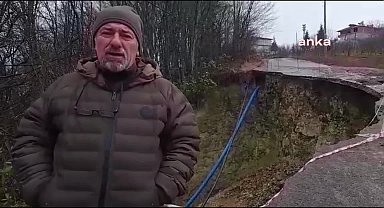 Ordu'nun Ulubey ilçesinde karayolu yapımında dökülen hafriyata vatandaşlar tepki gösterdi