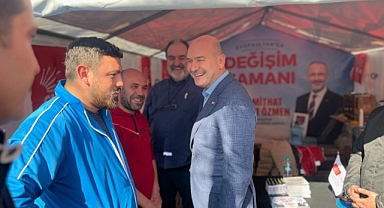 Süleyman Soylu, CHP’nin seçim standını ziyaret etti