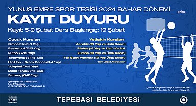 Tepebaşı Belediyesi Yunus Emre Spor Tesisleri'nde bahar dönemi kurs kayıtları başladı