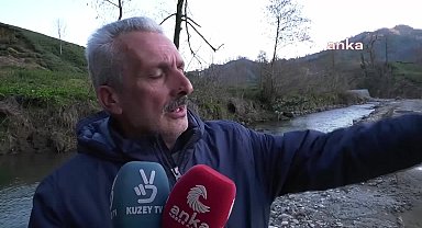 Trabzon'un Of ilçesinde derelerin beton kanala alınmasına vatandaşlar tepki gösterdi