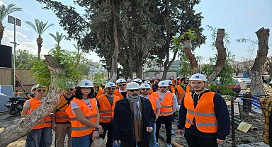 Adnan Menderes Üniversitesi öğrencilerinden, Kuşadası Belediyesi'nin kent meydanı projesine teknik gezi