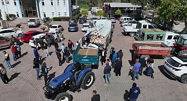 ANTALYA BÜYÜKŞEHİR'DEN HORTUMDAN ZARAR GÖREN DEMRELİ ÜRETİCİLERE NAYLON DESTEĞİ