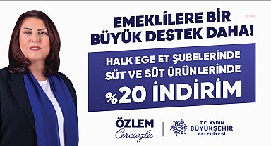 AYDIN BÜYÜKŞEHİR’DEN EMEKLİYE BİR DESTEK DAHA: EMEKLİ KART’LA SÜT VE SÜT ÜRÜNLERİNDE YÜZDE 20 İNDİRİM 