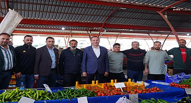 Ayvalık Belediye Başkanı Ergin'den Sarımsaklı Pazarı'na ziyaret