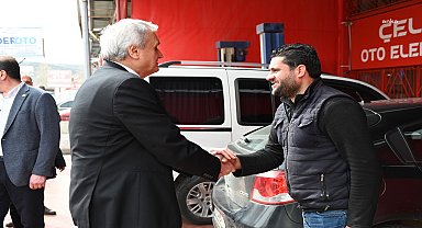 Bozüyük Belediye Başkanı Bakkalcıoğlu'ndan sanayi esnafına ziyaret