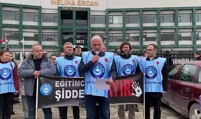 TÜRK EĞİTİM SEN BİLECİK ŞUBESİ'NDEN BOZÜYÜK MELİHA ERCAN ORTAOKULU ÖĞRETMENİNE YAPILAN SALDIRIYA PROTESTO