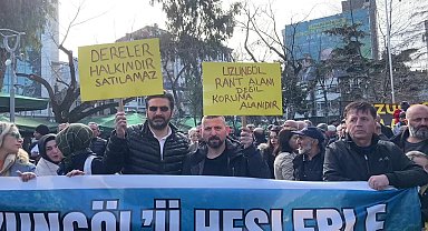 Uzungöl'de yapılması planlanan HES'e vatandaşlardan protesto: "Bizim tek derdimiz derelerimize sahip çıkmaktır"