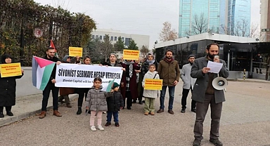 Ticaret Bakanlığı önünde 'İsrail' protestosu