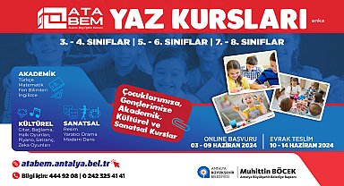 Antalya'da ATABEM yaz dönemi kurs kayıtları başlıyor
