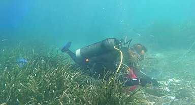 Bodrum Belediyesi'nden Kumbahçe Sahili'nde deniz dibi temizliği