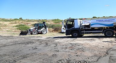 Bodrum Belediyesi’nden plajlarda temizlik ve düzenleme çalışması