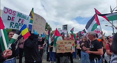 Bükreş'te Filistinliler‘den 