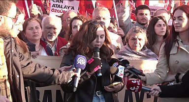 Can Atalay için İstanbul Adliyesi önünden adalet çağrısı... TİP Genel Başkanı Baş: "Adında adalet olan bu parti Türkiye'de adaleti katlederek var oluyor"