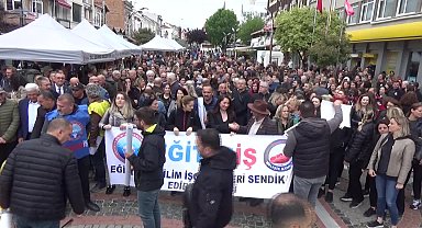 Edirne'de öğretmenler şiddeti protesto etti, bir gün iş bıraktı