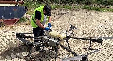 Edremit’te uçkunla mücadele çalışmaları drone ile destekleniyor