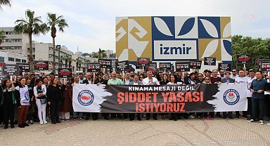 Eğitim Bir Sen İzmir 1 No'lu Şube'den, eğitimde şiddete protesto...