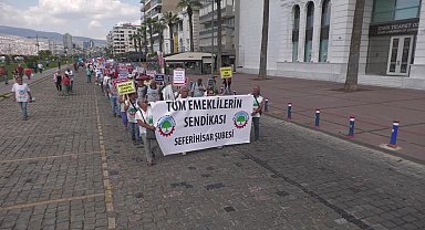 Emekliler İzmir'de meydanlara çıktı