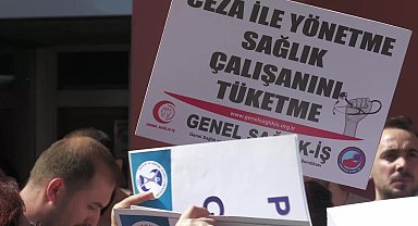 İzmir'de sağlık emekçileri çalışma koşullarını protesto etti: Yoğun iş yükü, baskı ve keyfi uygulamalara son verilsin