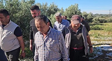 Manavgat Belediye Başkanı Kara, doludan zarar gören bölgelerde inceleme yaptı