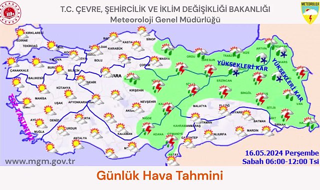 Meteoroloji'den gök gürültülü sağanak yağış uyarısı